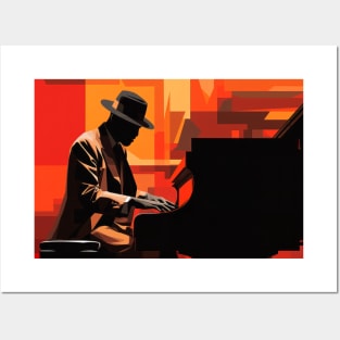 Piano Player Music Painting Abstract Art Decor Posters and Art